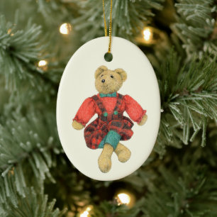 De Cerâmica MR Ornamento Oval Cerâmico BEAR