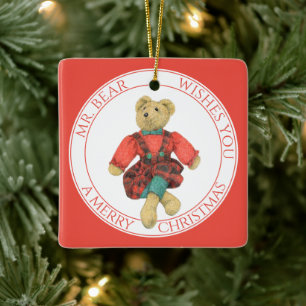 De Cerâmica MR Ornamento Quadrado Cerâmico BEAR