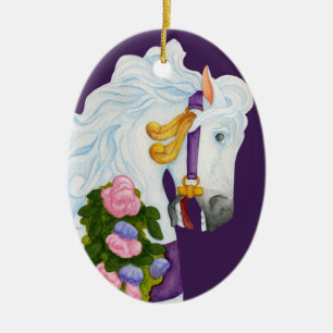 De Cerâmica Najira Carousel Ornamento Horse