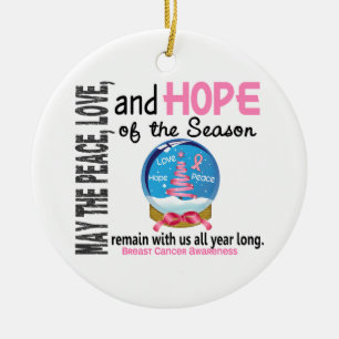 De Cerâmica Natal do cancro da mama 3 ornamento do globo da