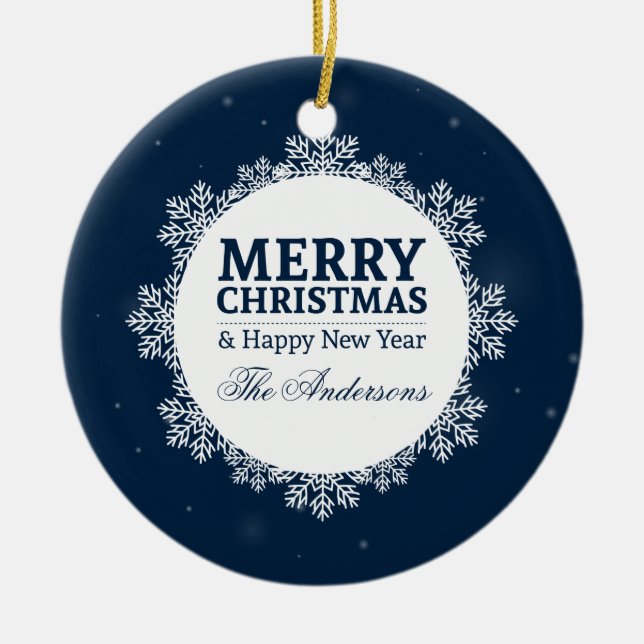 De Cerâmica Natal personalizado e Ano Novo | Ornamento (Frente)