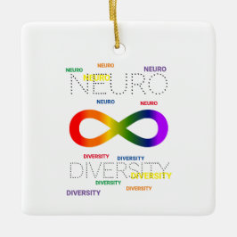 De Cerâmica Neurodiversity dots, ornamento cerâmico quadrado