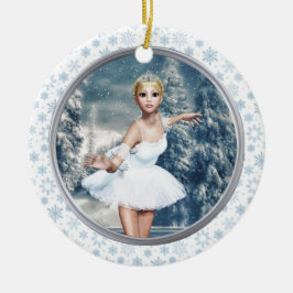 De Cerâmica Neve Princesa Ballerina Ornamento Personalizado
