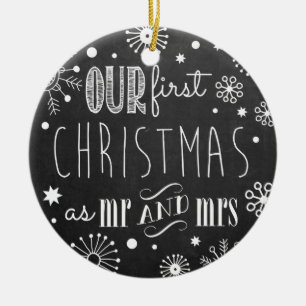 De Cerâmica Nosso primeiro Natal como o Sr. e a Sra. Ornamento