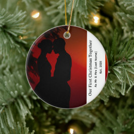 De Cerâmica Nosso Primeiro Natal Juntos Ornamento Senhor e Sen