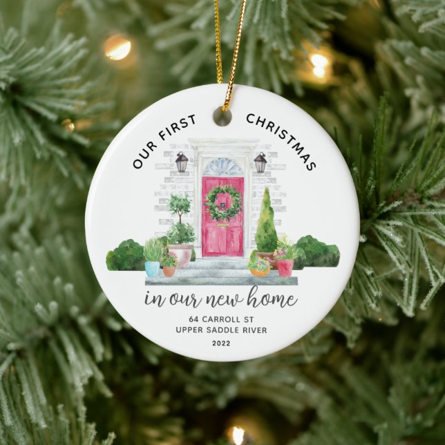 De Cerâmica Nosso Primeiro Natal Novo Ornamento Cerâmico da Ca (Árvore)