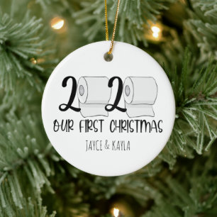 De Cerâmica Nosso Primeiro Natal - Ornamento 2020 - Toliet Pap