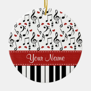 De Cerâmica Nota da música e ornamento do piano