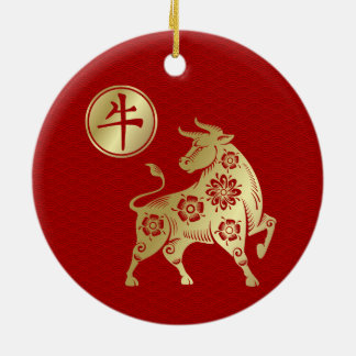 De Cerâmica Novo ano chinês do ornamento cerâmico Ox 2021