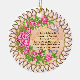 De Cerâmica O Amor Cristão é Paciente ornamento