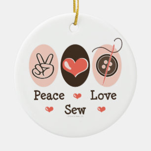 De Cerâmica O amor da paz Sew o ornamento