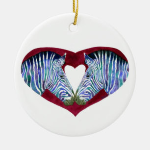 De Cerâmica "O amor não é preto e branco" Ornamento Zebra