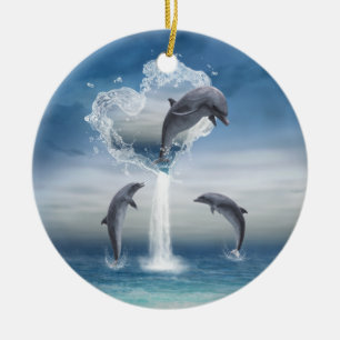 De Cerâmica O coração do Ornamento à Volta dos Golfinhos