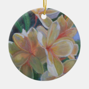 De Cerâmica O HAWAIIAN FLORESCE o ornamento cerâmico
