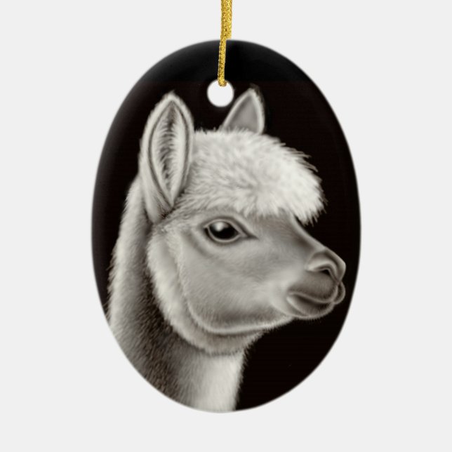 De Cerâmica O ornamento amigável da alpaca (Frente)