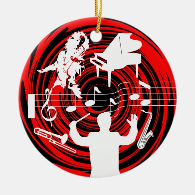 De Cerâmica O ornamento da música adiciona a foto (Frente)