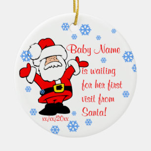 De Cerâmica O ornamento personalizado primeiro Natal do bebê