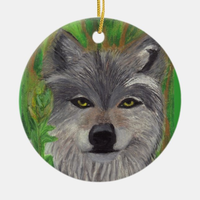 De Cerâmica O ornamento WOLF da CINZA (Frente)
