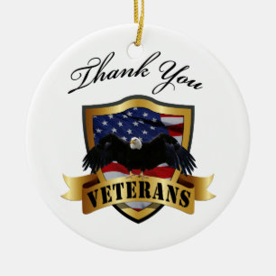 De Cerâmica Obrigado ornamento personalizado veteranos