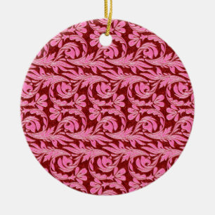 De Cerâmica Ondas Metálicas, Ornamento Cerâmico Redondo Rosa