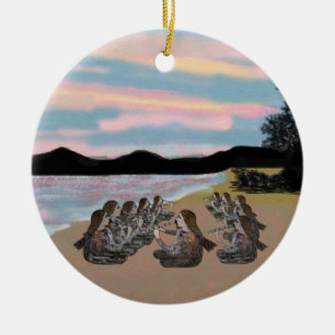 De Cerâmica Onze gaiteiros que conduzem o ornamento