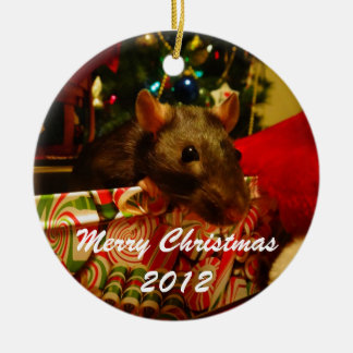 De Cerâmica Ornamento 2012 do rato do Natal
