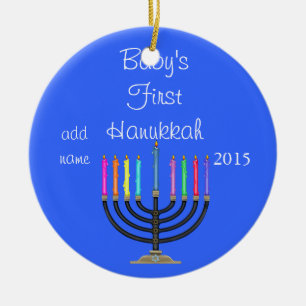 De Cerâmica Ornamento 2015 do HANUKKAH do BEBÊ PRIMEIRO