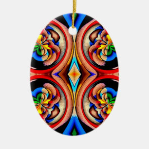 De Cerâmica Ornamento Abstrato do Rainbow Swirls