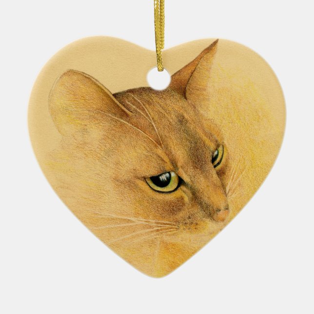 De Cerâmica Ornamento Abyssinian do gato (Frente)