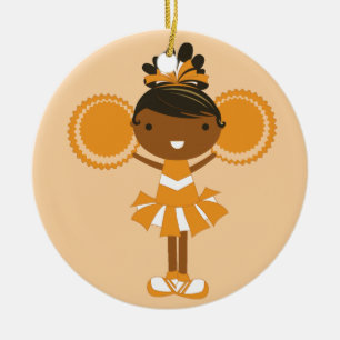 De Cerâmica Ornamento alaranjado da lembrança do cheerleader