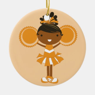De Cerâmica Ornamento alaranjado da lembrança do cheerleader