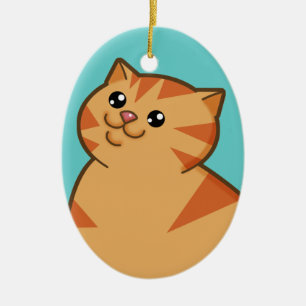 De Cerâmica Ornamento alaranjado gordo feliz da lembrança do