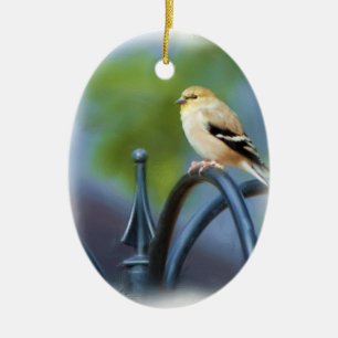 De Cerâmica Ornamento amarelo do passarinho