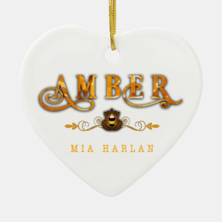 De Cerâmica Ornamento Amber Jewels Cafe Series