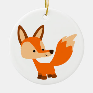 De Cerâmica Ornamento amigável bonito do Fox dos desenhos