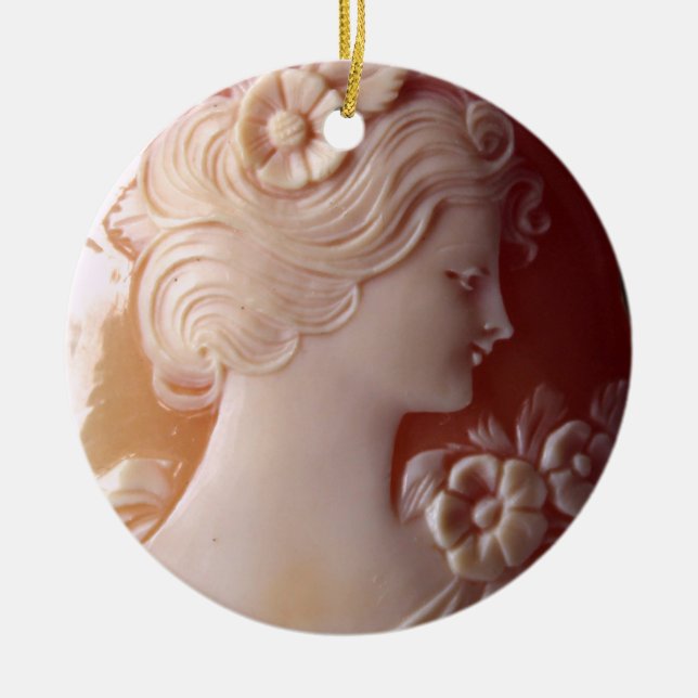 De Cerâmica Ornamento Antiquado Vintage Cameo Cerâmico (Frente)