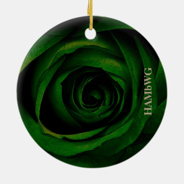De Cerâmica Ornamento ao quadrado HAMbyWG - Rosa verde (Traseira)