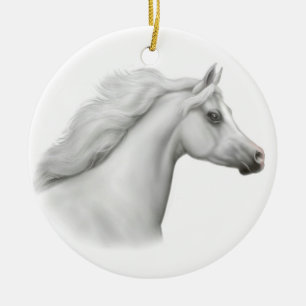 De Cerâmica Ornamento árabe branco do cavalo