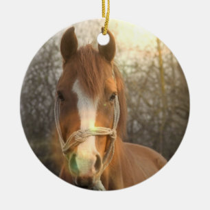 De Cerâmica Ornamento árabe do cavalo da castanha