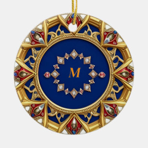 De Cerâmica Ornamento Artístico Dourado Estilo Medieval