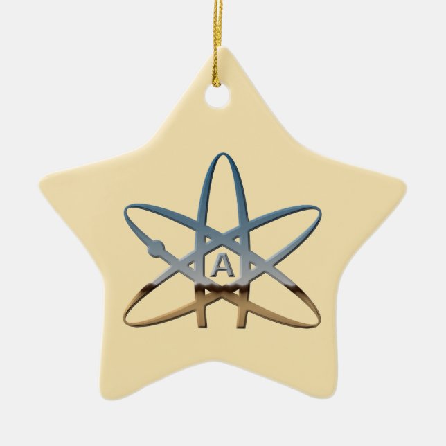 De Cerâmica Ornamento ateu da estrela do átomo (Frente)