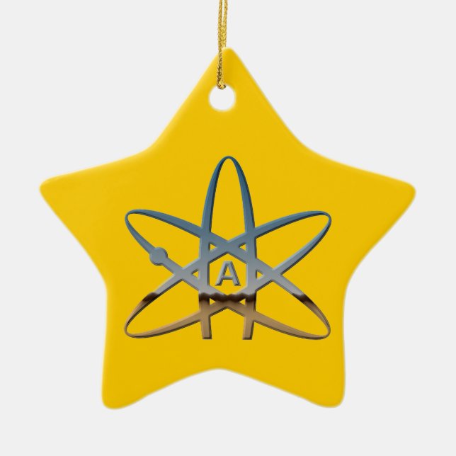 De Cerâmica Ornamento ateu da estrela do átomo (Frente)