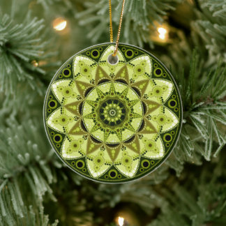 De Cerâmica Ornamento August Birthstone Peridot Mandala