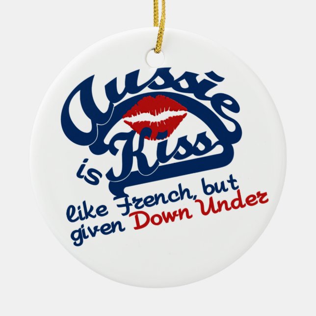 De Cerâmica ornamento Aussie Kiss (Frente)