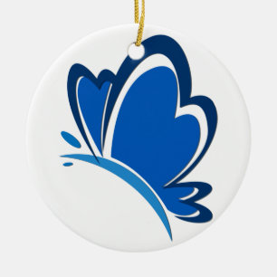 De Cerâmica Ornamento azul da borboleta