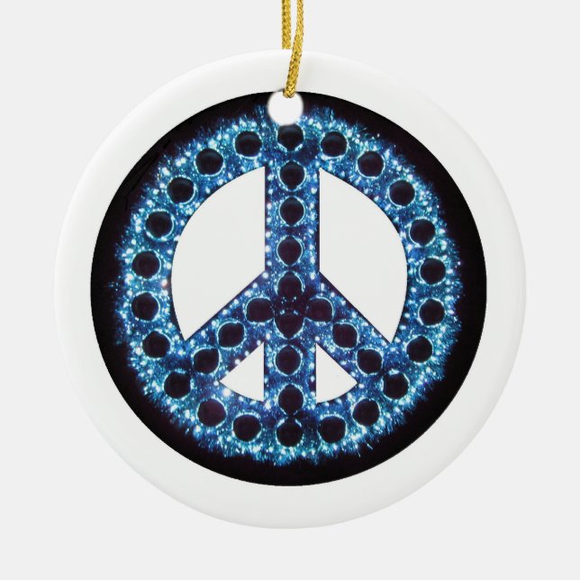 De Cerâmica Ornamento azul da paz (Frente)