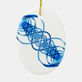 De Cerâmica Ornamento azul do oval da onda da ressonância