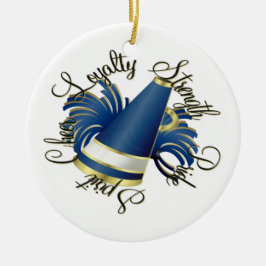 De Cerâmica Ornamento azul e Dourado do elogio das qualidades