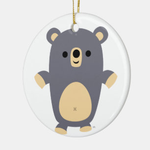De Cerâmica Ornamento azul grande bonito do urso dos desenhos