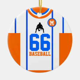 De Cerâmica Ornamento Azul Laranja Baseball Jersey